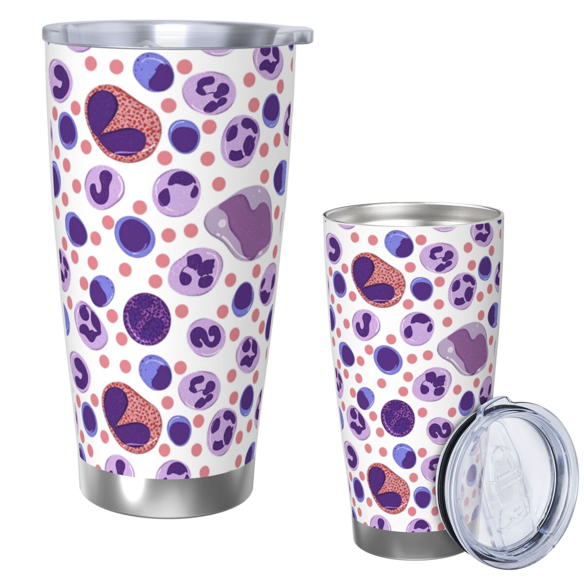 Large White Blood Cell Pattern - Tumbler 20Oz White avaliação e preço
