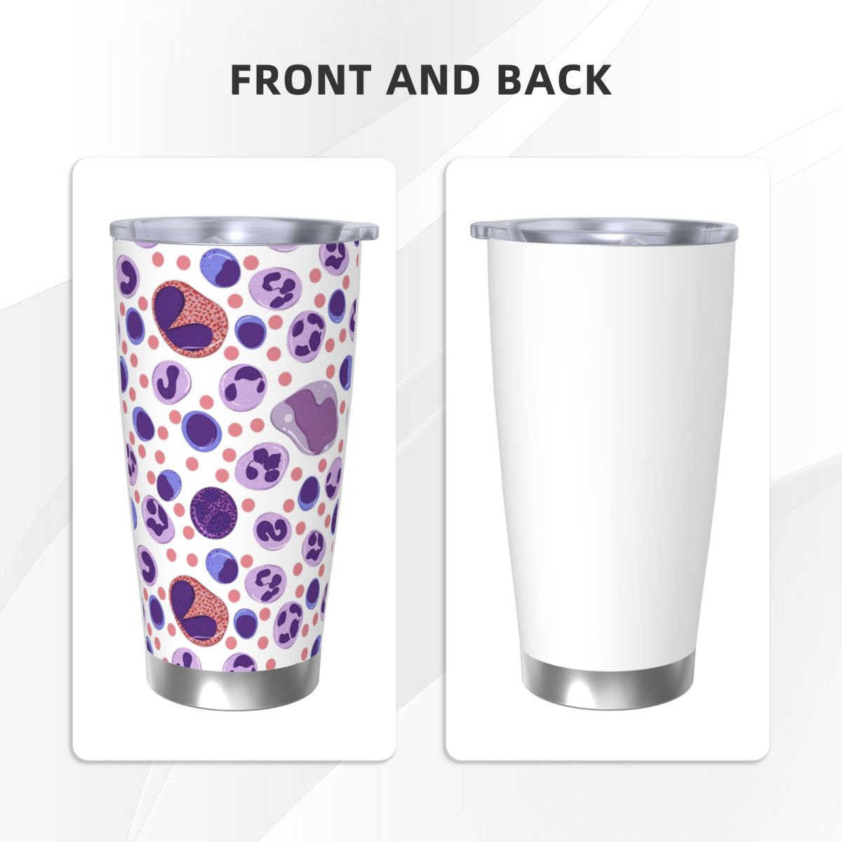 Large White Blood Cell Pattern - Tumbler 20Oz White avaliação e preço