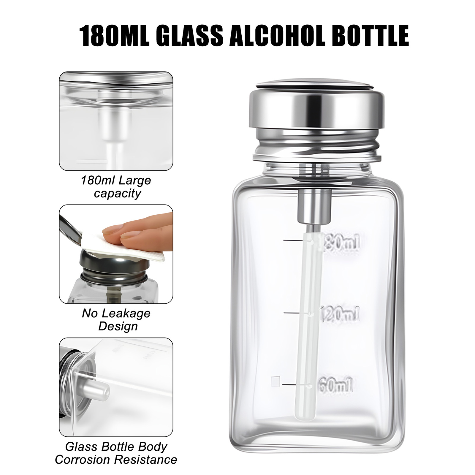 180ml Nail Glass Bottle Press  - Water Bottle Blank avaliação e preço