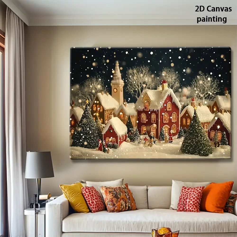 1pc 2D retro Christmas Eve and - Canvas Wrap Ready avaliação e preço