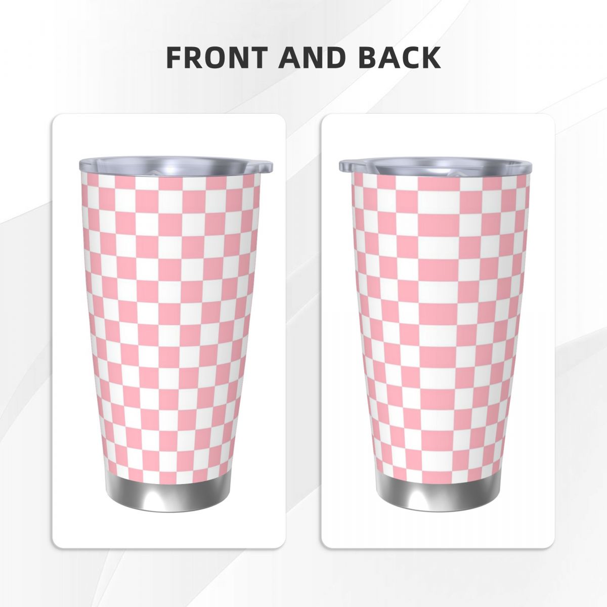 Pink White Checkerboard Patter - Tumbler 20Oz White avaliação e preço