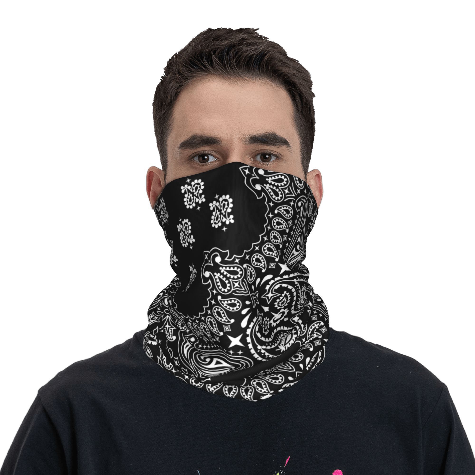 Custom Black And White Paisley - Bandana Blank White avaliação e preço