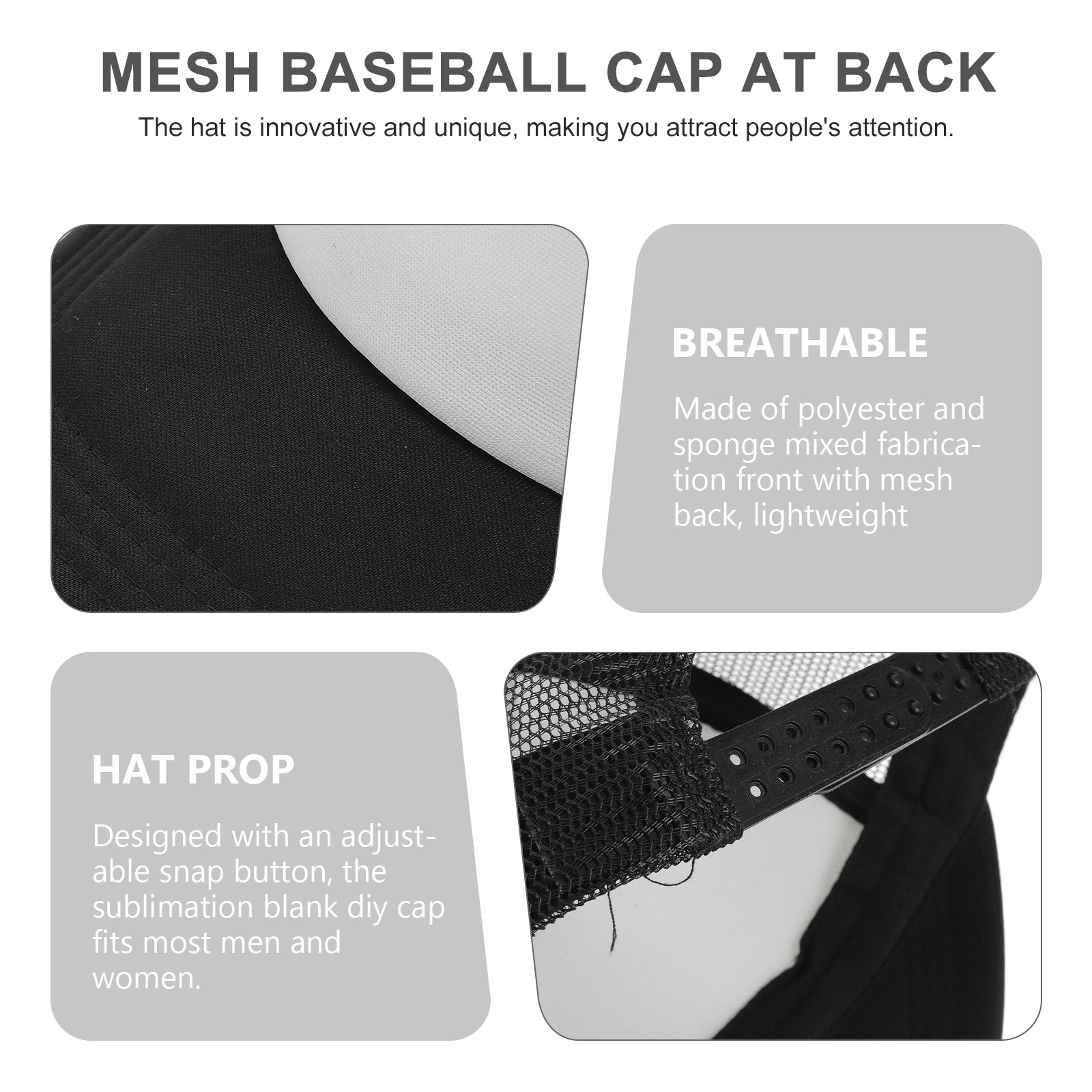10Pcs Blank Mesh Baseball Caps - Hat Sublimation Blank avaliação e preço