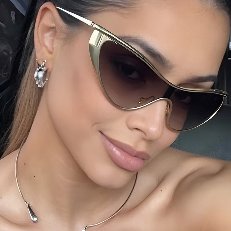 Rimless Y2K Style Sunglasses R - Metal Photo Panel avaliação e preço