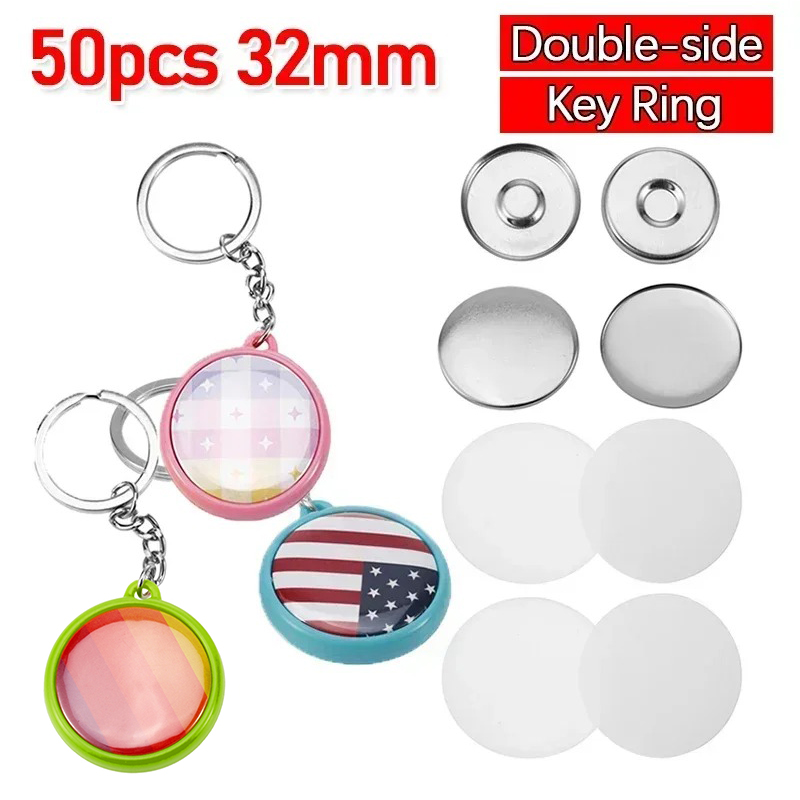 50pcs/Set 25mm 32mm 37mm Doubl - Button Badge Blank avaliação e preço