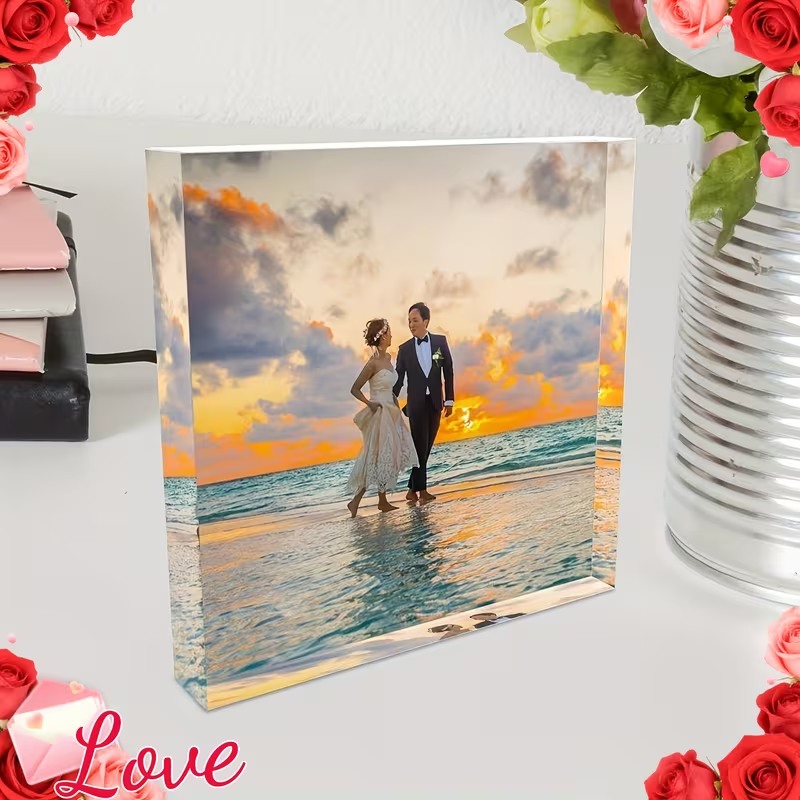 A custom acrylic desktop decor - Photo Acrylic Block avaliação e preço