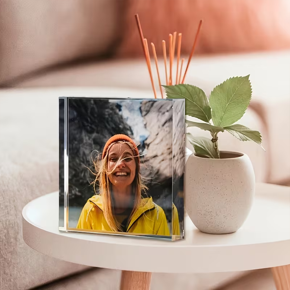 A custom acrylic desktop decor - Photo Acrylic Block avaliação e preço